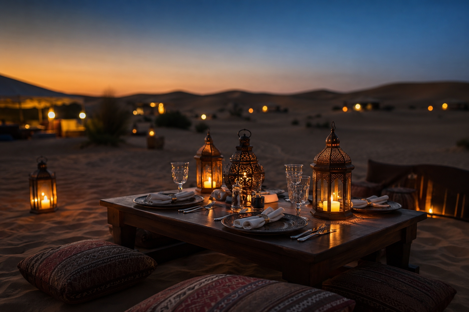 Private table add-on in desert camp