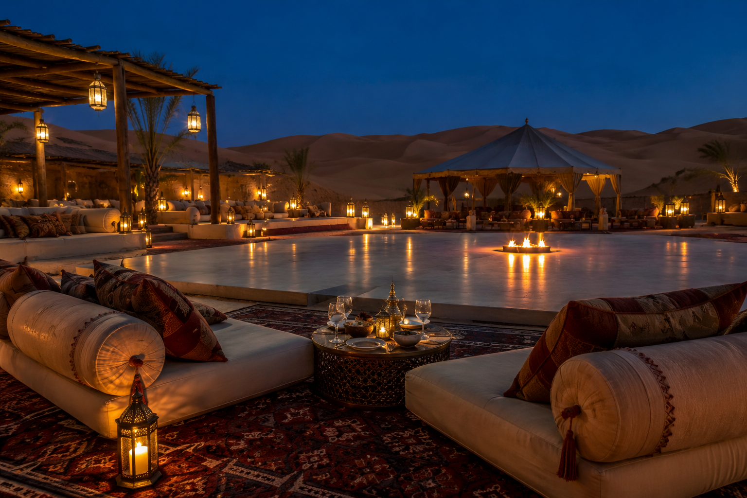 VIP seating at Dubai desert camp