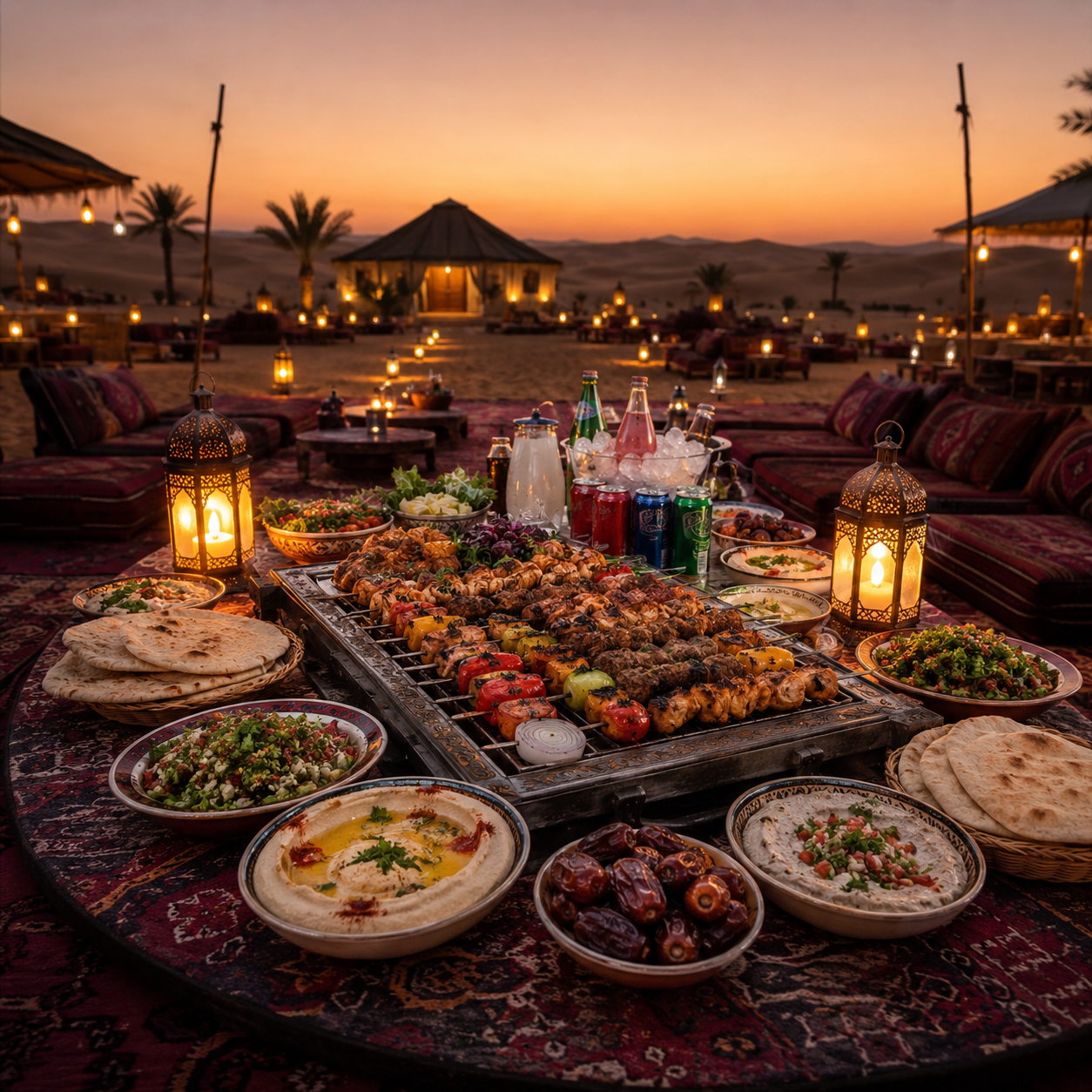 BBQ dinner at Dubai desert camp