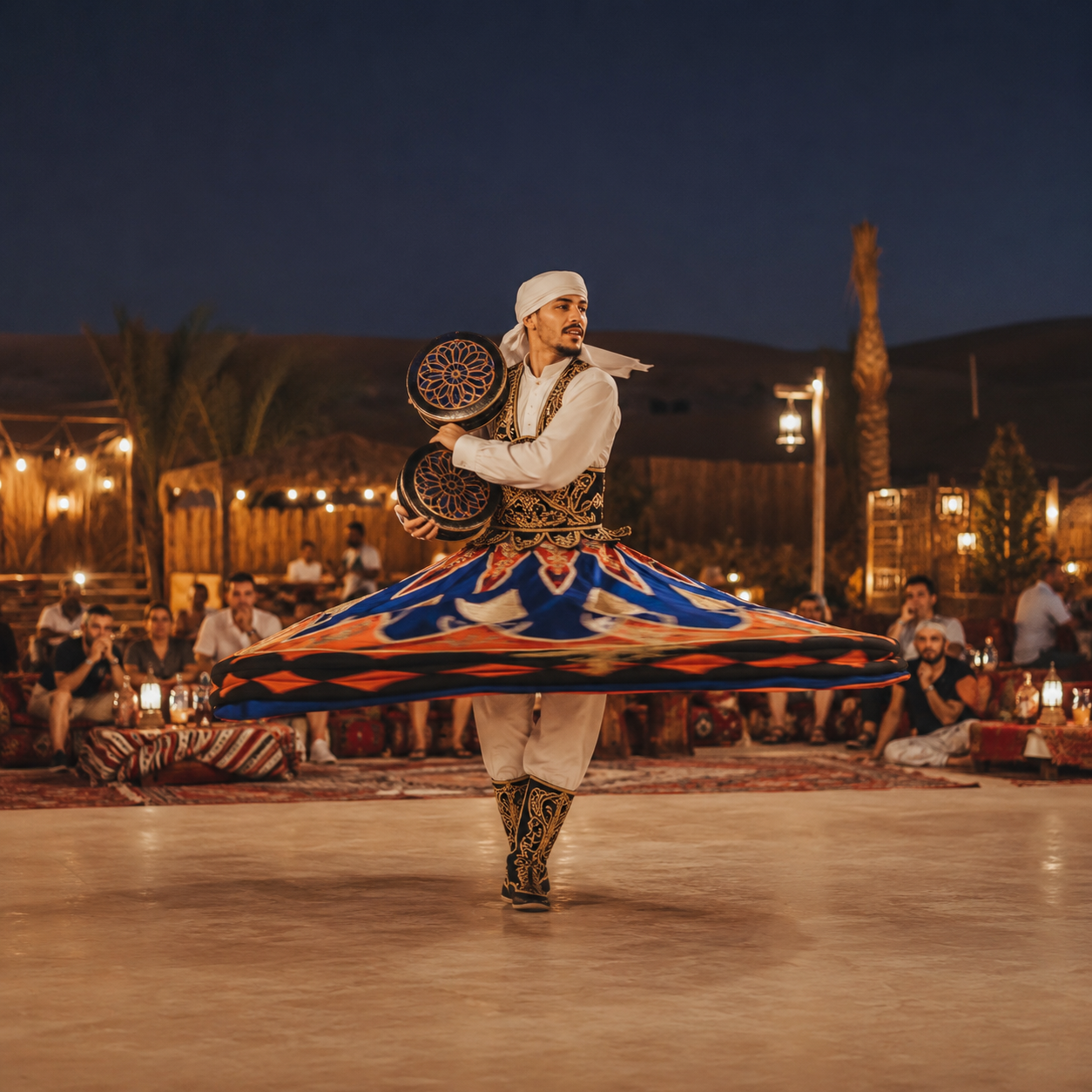 Live show at a Dubai desert safari camp