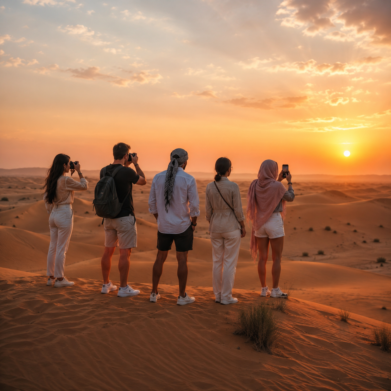 Sunset photo stop in Dubai desert