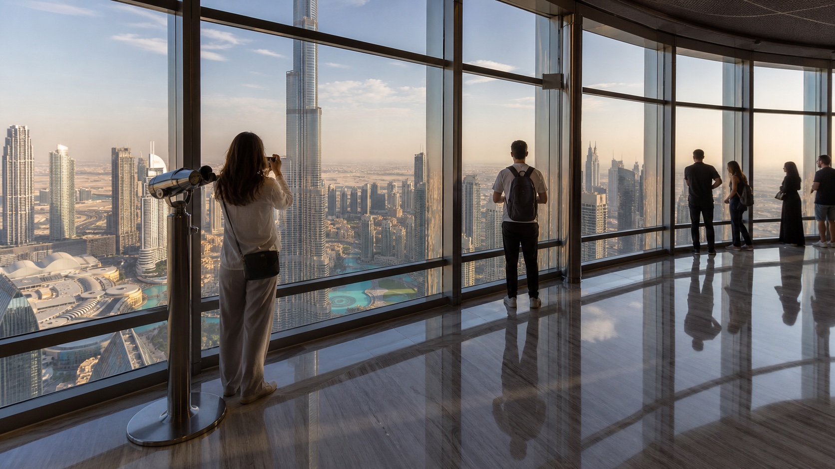 Standard Burj Khalifa public observation deck view for Levels 124 and 125 planning
