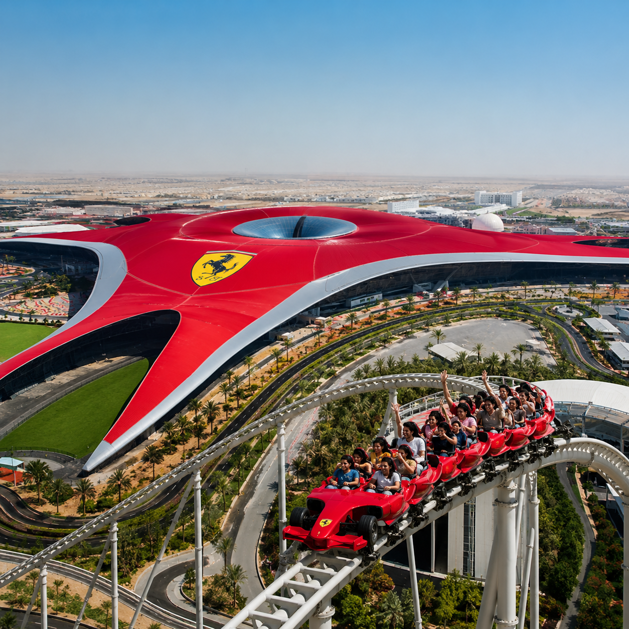 Ferrari World Abu Dhabi theme park on Yas Island